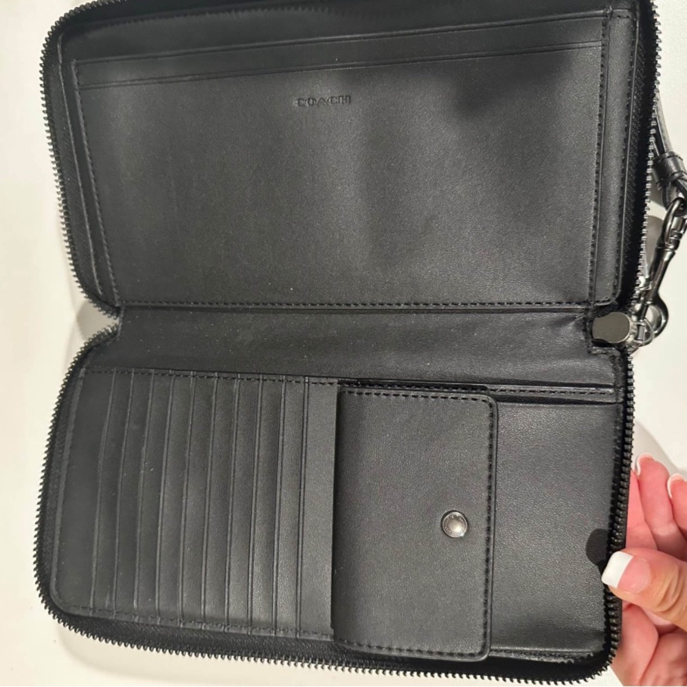 Black Embossed Leather Clutch - Picture 3 of 3